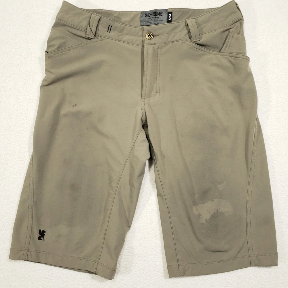 Chrome Industries Shorts Men 32 Tan Stretch Cycling Utility 000541 121516